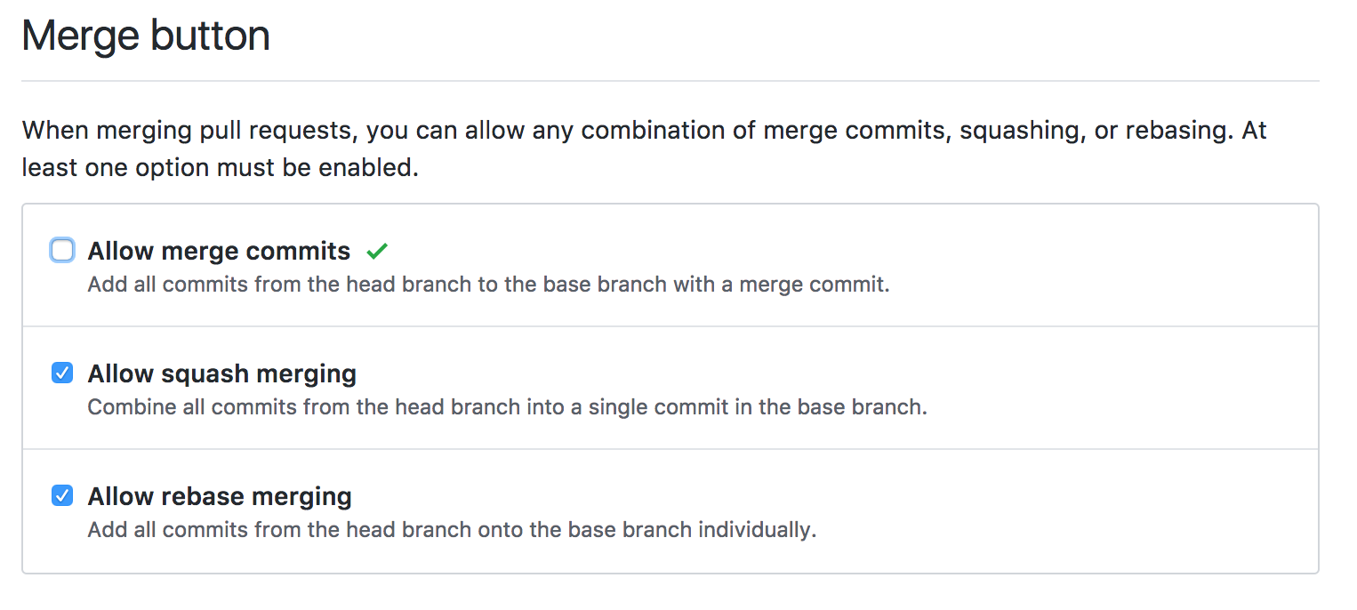 Disable merge commits